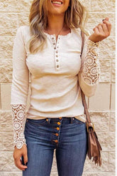 Großes, lockeres, einfarbiges, lässiges Langarm-T-Shirt im europäischen und amerikanischen Stil mit schmaler Bodenbildung