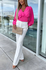 Tea Party Vibes – Gesmoktes Oberteil mit plissierten Ärmeln