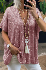 Trophy Wife – Locker geschnittenes Oberteil mit Pailletten