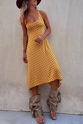 Happy with You – Bedrucktes Tank-Midikleid aus Stretch