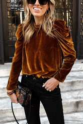 Southern Belle – Samtoberteil mit Puffärmeln