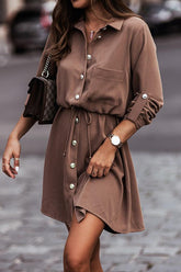 The City – Hemdblusenkleid mit Knopfleiste und Taschen