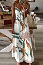 Entspanntes Maxikleid mit Blumenmuster in Tropic Sand