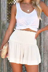 Too Hot – Shorts aus Leinenmischung mit gesmokten Bund