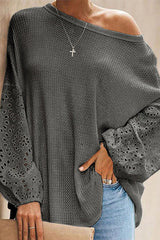 Langarm-Oberteil mit Rundhalsausschnitt und Einsätzen