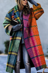 Women's Oversized Plaid Trench Coat