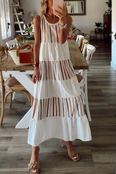 Comfort for Summer – Entspanntes Tank-Midikleid aus Leinenmischung mit Streifen