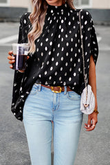 Eliana Lose Bluse mit Polka Dot-Print und Dolman-Ärmeln