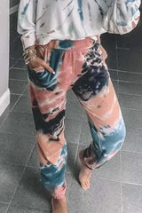 Lässige Tie-Dye-Hose mit mittlerer Taille