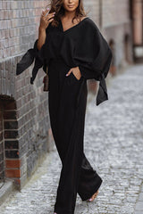 Kimono-Hosenanzug mit weitem Bein im Newport-Look