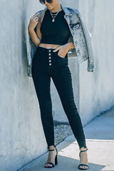 Big Easy Button Hoch geschnittene Skinny Jeans