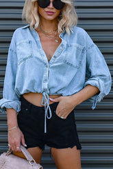 Blues for You – Chambray-Oberteil mit verstellbarer Taille