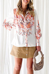 Autumn Off The Look – Einreihige Bluse mit Blumenmuster