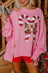 Candy Cane Lane – Langärmliges Sweatshirt mit Pailletten
