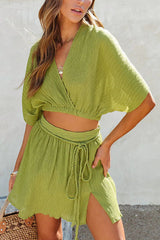 Island Bay – Breeze – Crinkle-Crop-Top und Minirock-Set