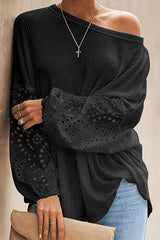 Langarm-Oberteil mit Rundhalsausschnitt und Einsätzen