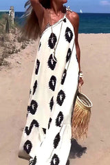 Plenty of Sunshine – Lockeres Maxikleid mit One-Shoulder-Träger und Ethno-Print