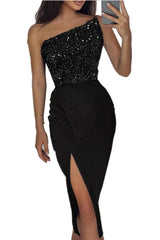 Monroe Vibes – Midikleid mit Pailletten und Rüschensaum