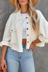 Cool for You Pocketed Waffle Crop Jacket