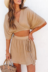 Island Bay – Breeze – Crinkle-Crop-Top und Minirock-Set