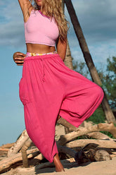 Fashion Temperament Elastic Waist Pleated Wide Leg Pants