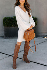 Flauschiges Strickpulloverkleid „Ice Queen“