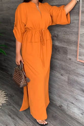 Olivera Lässiges Maxikleid mit elastischer Taille