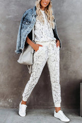 Kylan Hosenanzug mit Kapuze und Schlangenmuster