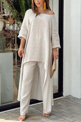 Jaylene Lässiger zweiteiliger Hosenanzug mit High-Low-Top