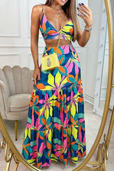 Still The One Set aus Camisole-Oberteil und Maxirock mit Blumenmuster