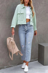 Cool for You Pocketed Waffle Crop Jacket