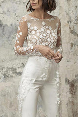 Weißer Hochzeits-Jumpsuit