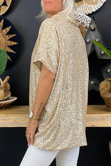 Trophy Wife – Locker geschnittenes Oberteil mit Pailletten