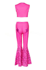 Set aus Weste mit Stickerei und Schlaghose mit Sternenmuster