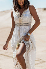 Boho Kisses Maxikleid mit Quaste und Spitze