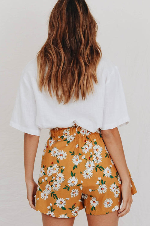 Sunshine State of Mind Daisy Print Shorts