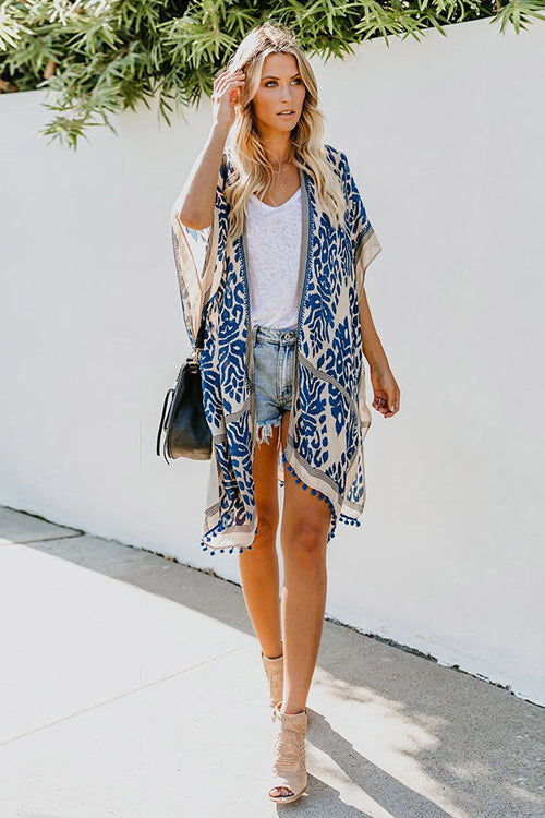 Seaside Retreat Boho Print Kimono – 4 Farben