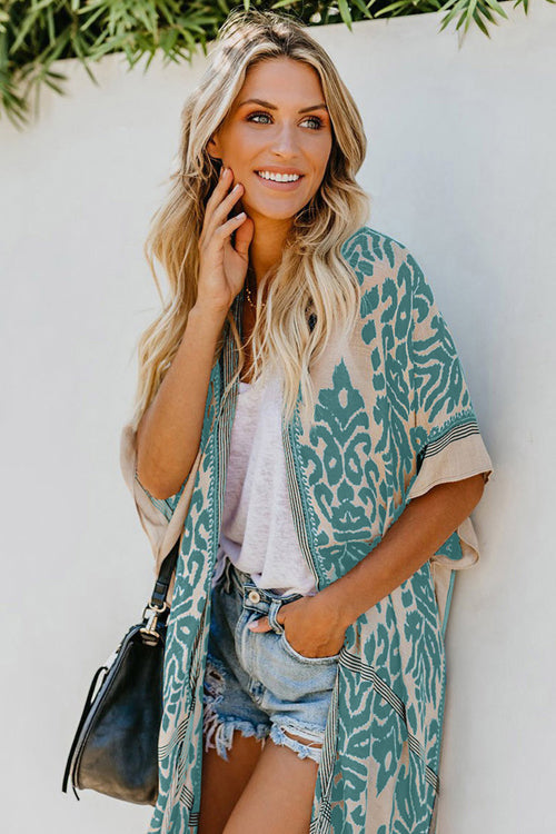 Seaside Retreat Boho Print Kimono – 4 Farben