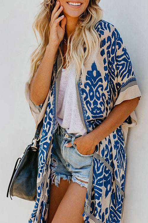 Seaside Retreat Boho Print Kimono – 4 Farben