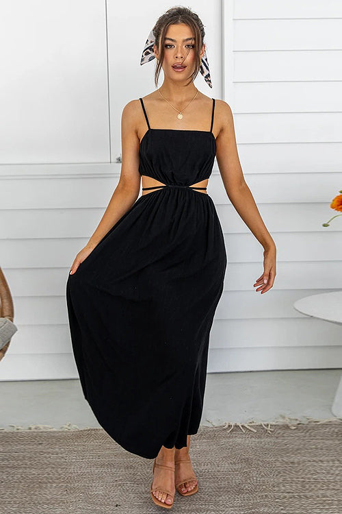 Always Enchanting Spaghetti Cutout Maxi Dress - 3 Colors