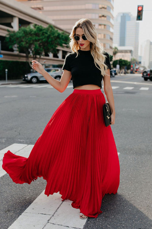 City View Pleated Maxi Skirt - 6 Colors