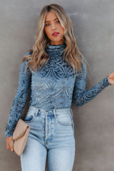 Room To Roam – Samtoberteil mit hohem Kragen – 3 Farben