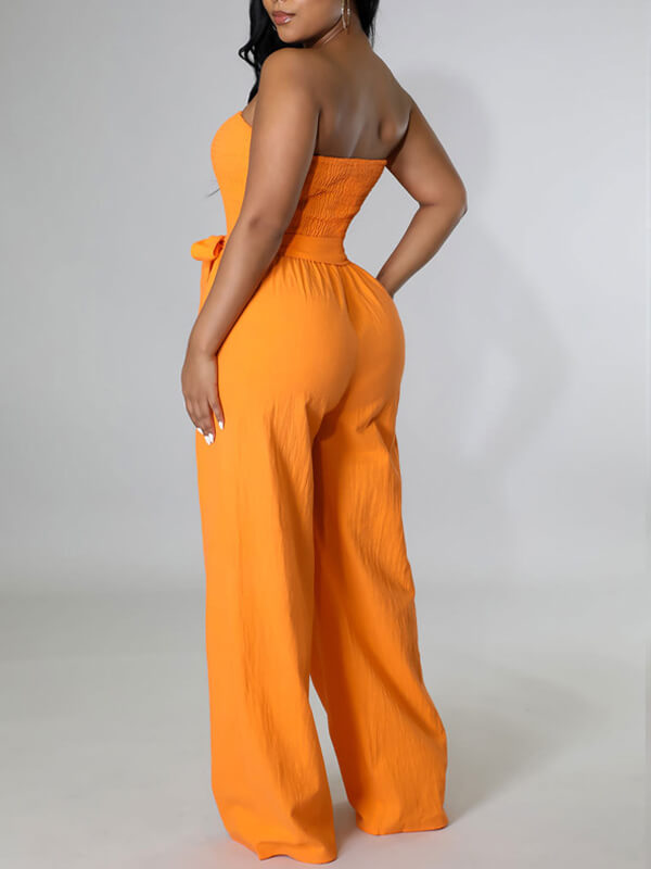 Strapless Belted Jumpsuit