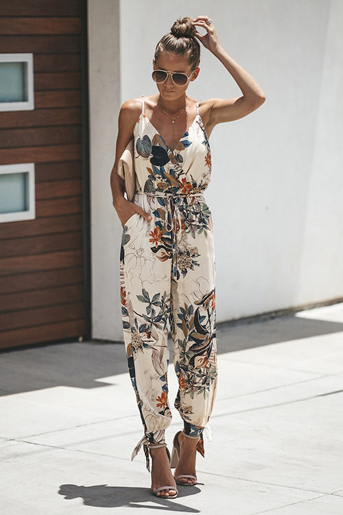 Divine Time Side-Slit Floral Print Jumpsuit - 4 Colors