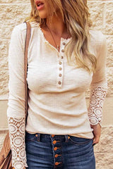 Eyes On Me – Langärmliges Oberteil aus gerippter Spitze – 4 Farben