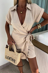 Moment for Life Short Sleeves Wrap Romper - 4 Colors