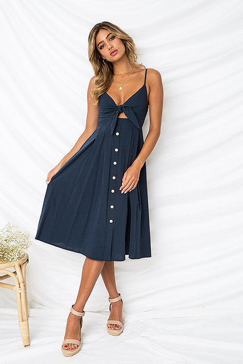 Bowknot Fit&Flare Midi Dress - 8 Colors