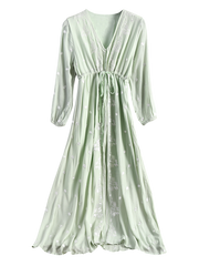 Pretty Midi Floral Embroidered Dress