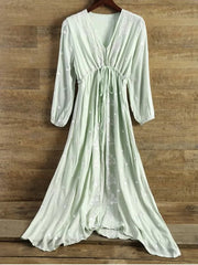 Pretty Midi Floral Embroidered Dress