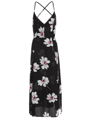 Fun High Slit Open Back Flower Cami Dress